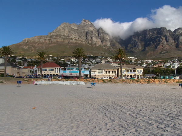 Camps Bay beach with Table Mountain