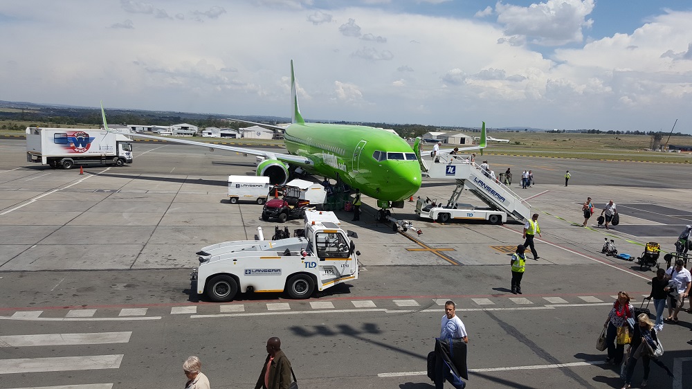 Kulula plane parked on the tarmac at Lanseria Airport.